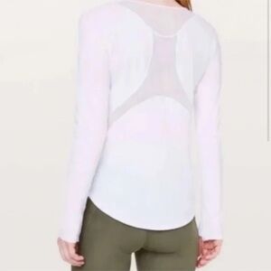 Lululemon | Sculpt White Long Sleeve Mesh-Back Top